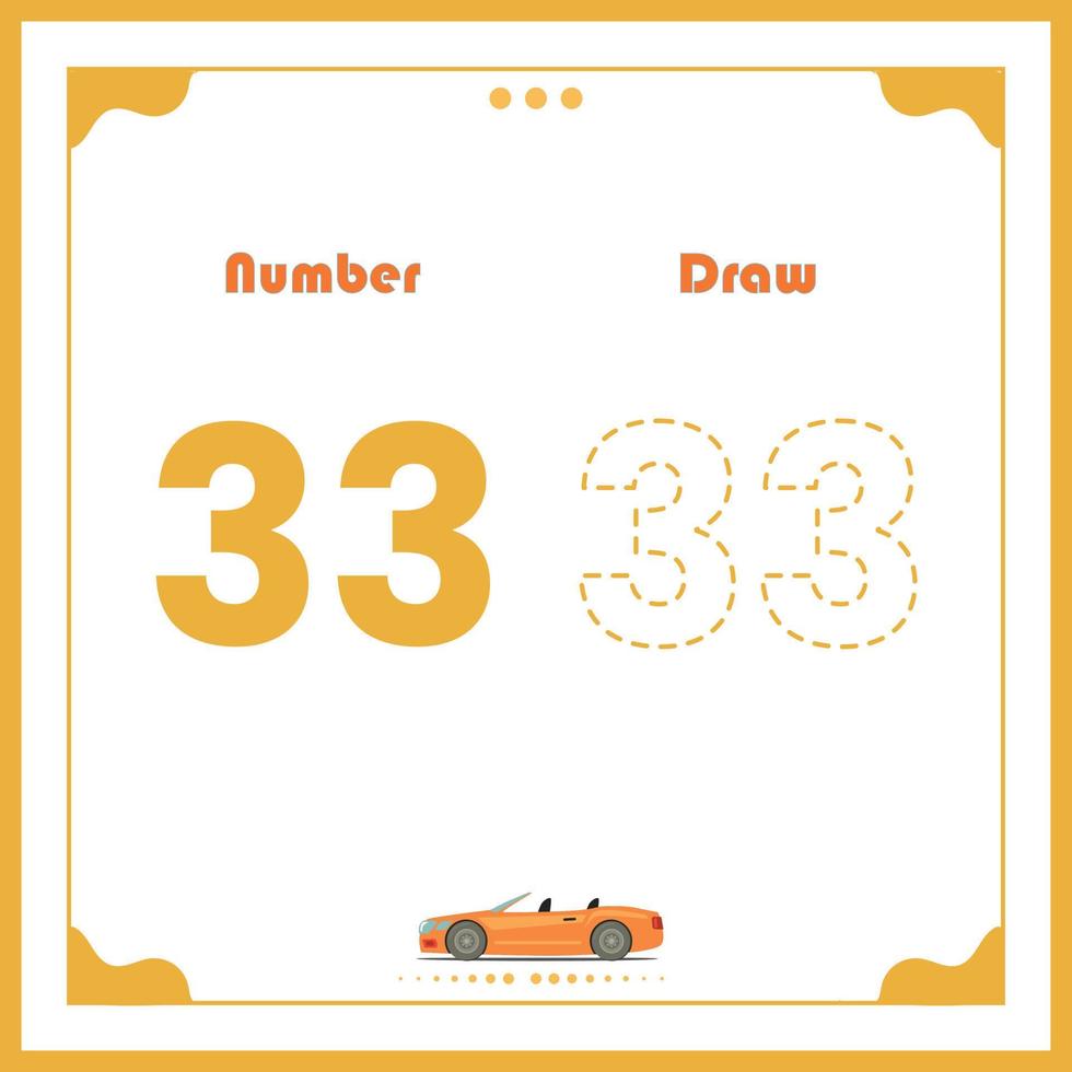 Number Drawing for Kids Fun Outline Vector Preschool Number Illustration for Kids Learning Activity for Back to School Number Coloring Book