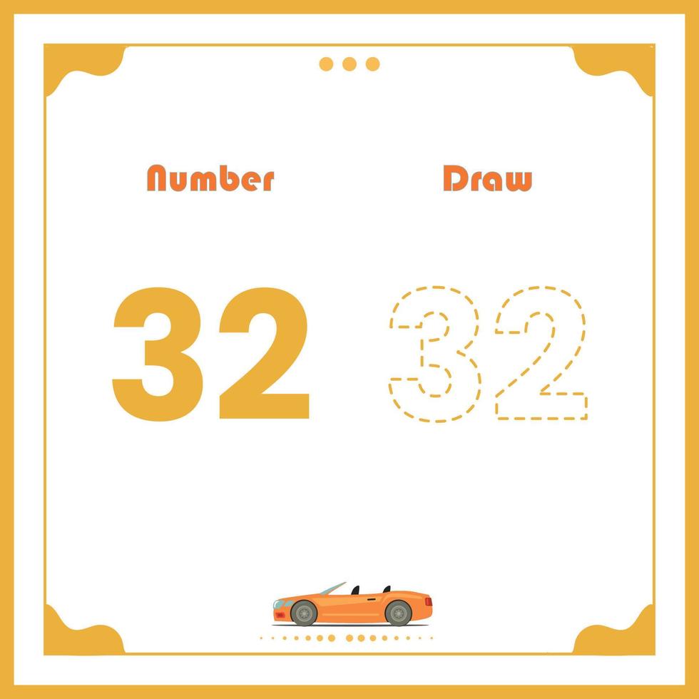 Number Drawing for Kids Fun Outline Vector Preschool Number Illustration for Kids Learning Activity for Back to School Number Coloring Book