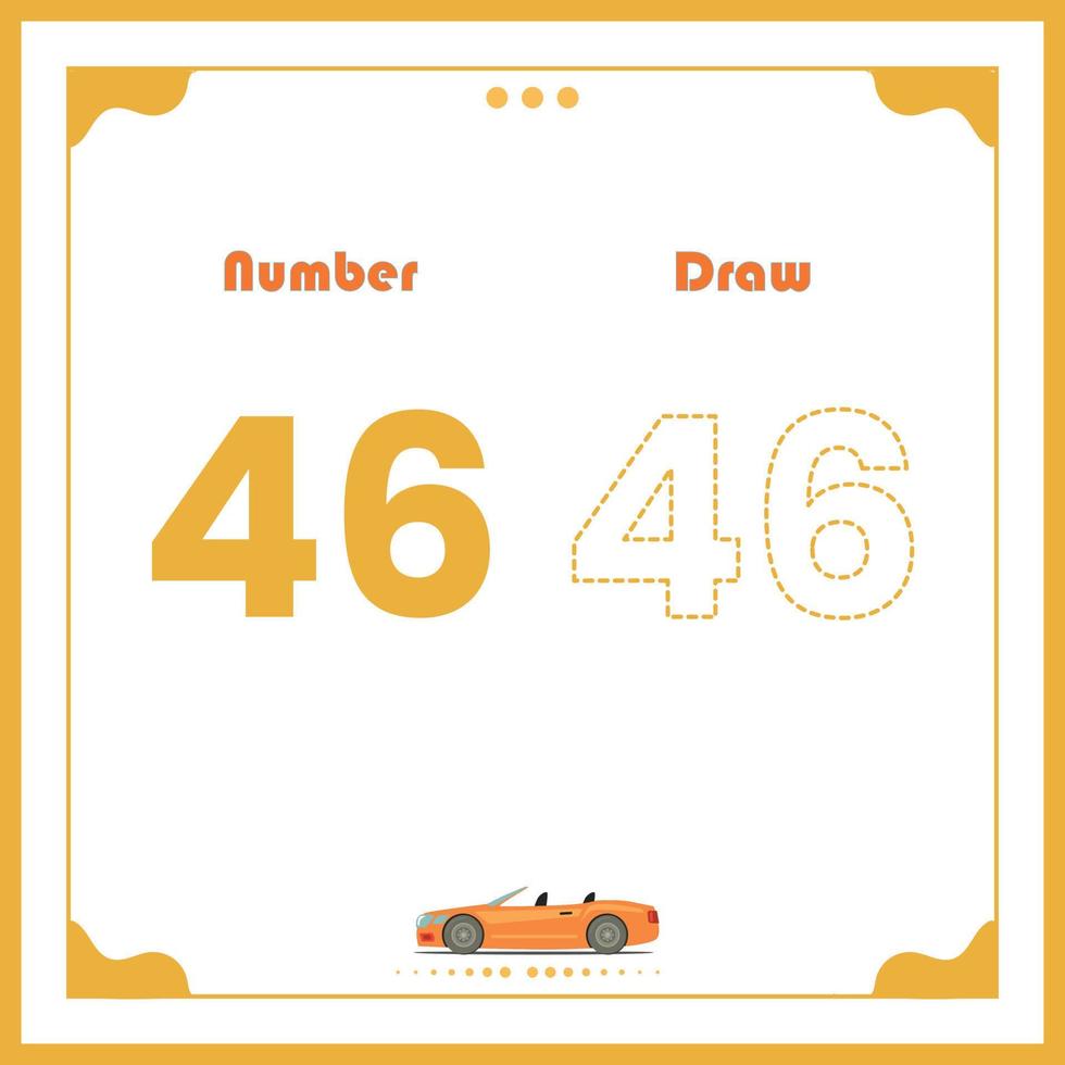 Number Drawing for Kids Fun Outline Vector Preschool Number Illustration for Kids Learning Activity for Back to School Number Coloring Book