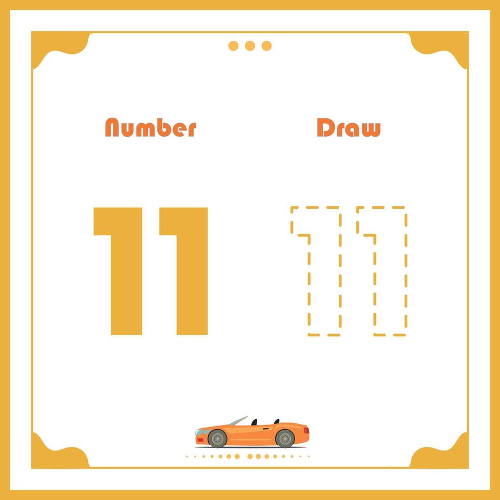 Number Drawing for Kids Fun Outline Vector Preschool Number Illustration for Kids Learning Activity for Back to School Number Coloring Book