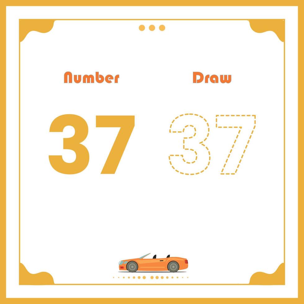 Number Drawing for Kids Fun Outline Vector Preschool Number Illustration for Kids Learning Activity for Back to School Number Coloring Book
