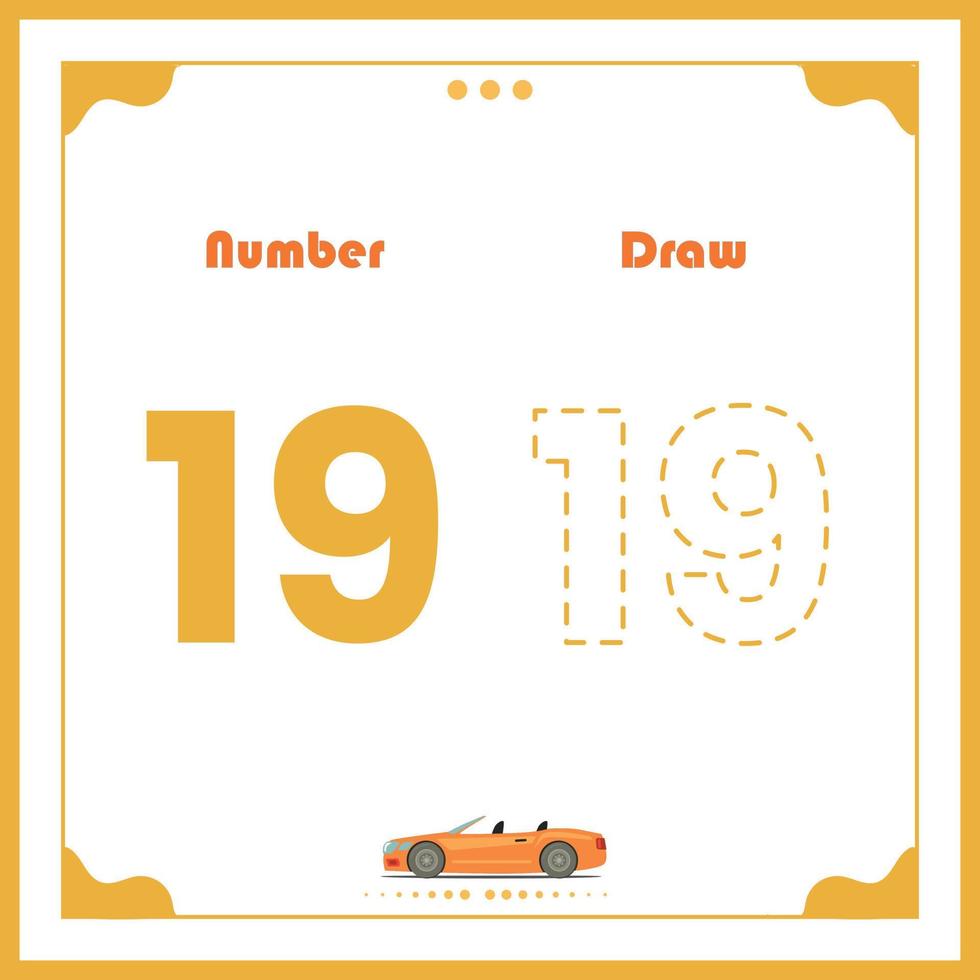 Number Drawing for Kids Fun Outline Vector Preschool Number Illustration for Kids Learning Activity for Back to School Number Coloring Book