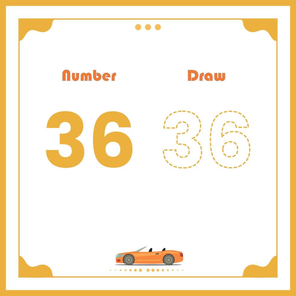 Number Drawing for Kids Fun Outline Vector Preschool Number Illustration for Kids Learning Activity for Back to School Number Coloring Book