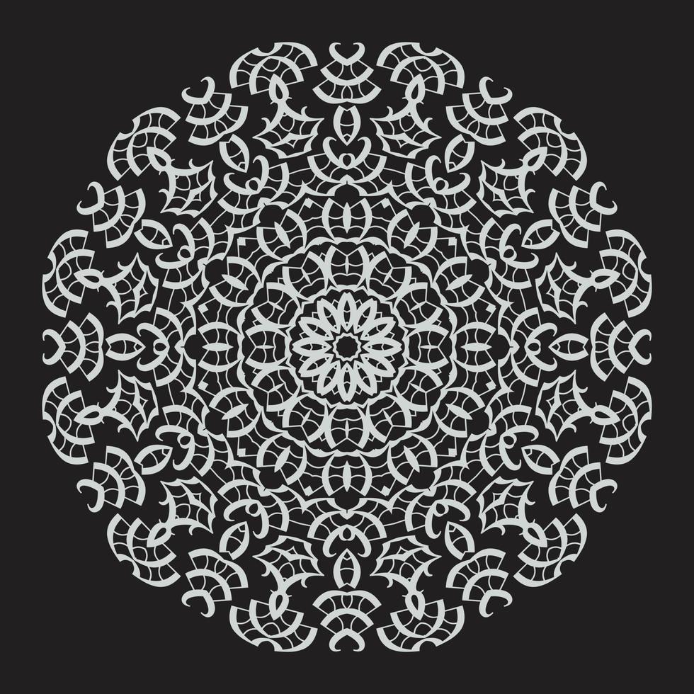 Mandala Pattern in black background.Editable Color. vector