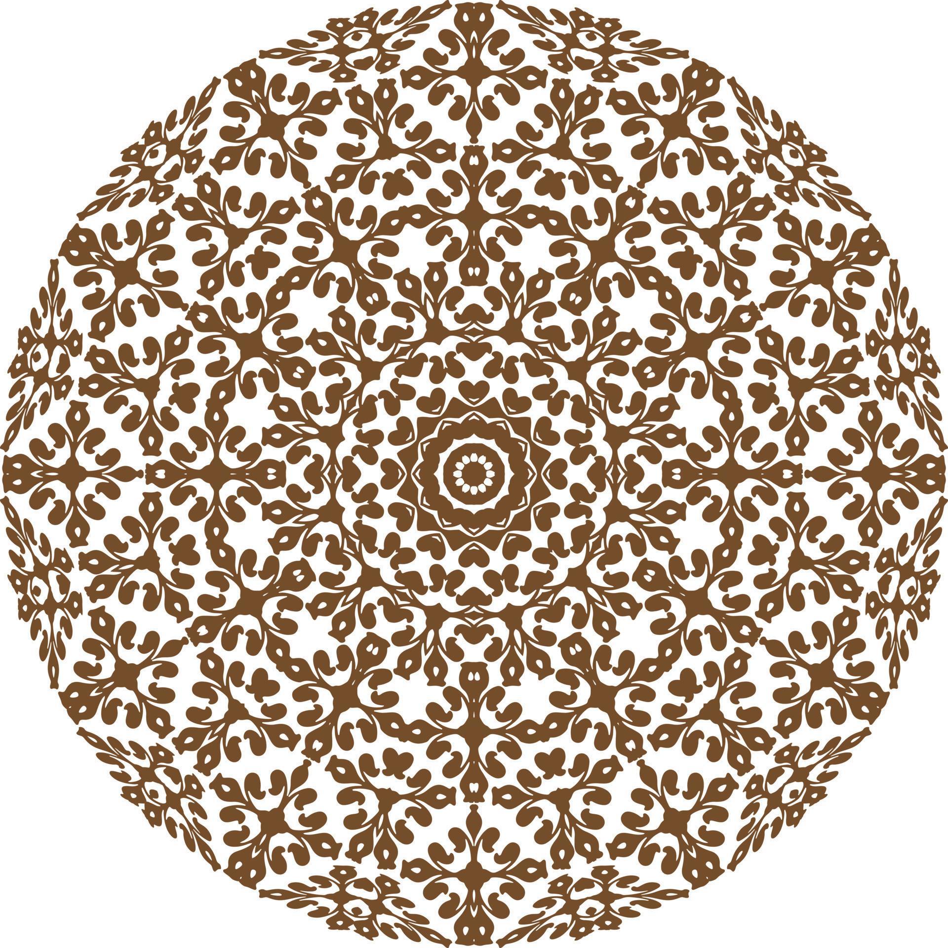 Deep Brown Color Mandala on white isolated background. 11561078 Vector