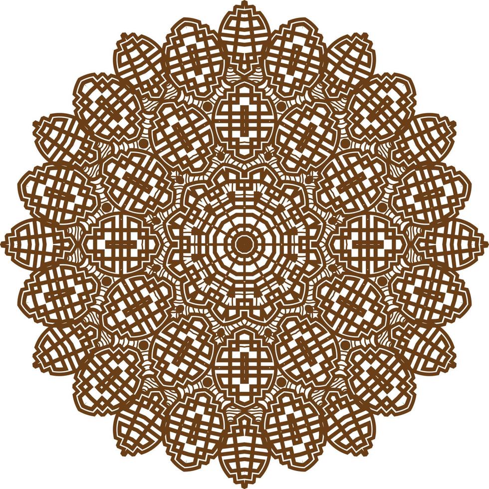 Deep Brown Color Mandala Pattern.Floral Circular Pattern Design.Floral Circular Pattern Design. vector