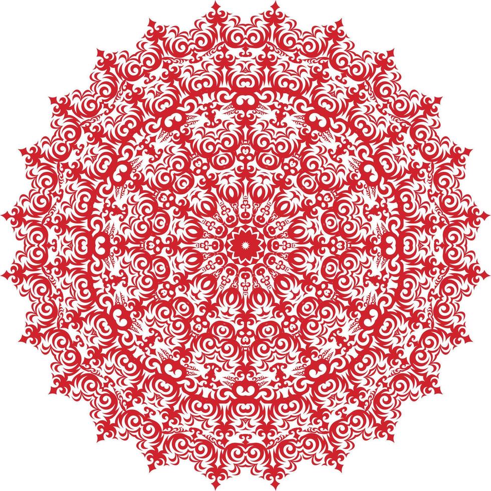 Red color Mandala Pattern. vector