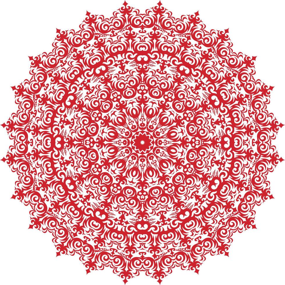 patrón de mandala de color rojo. vector