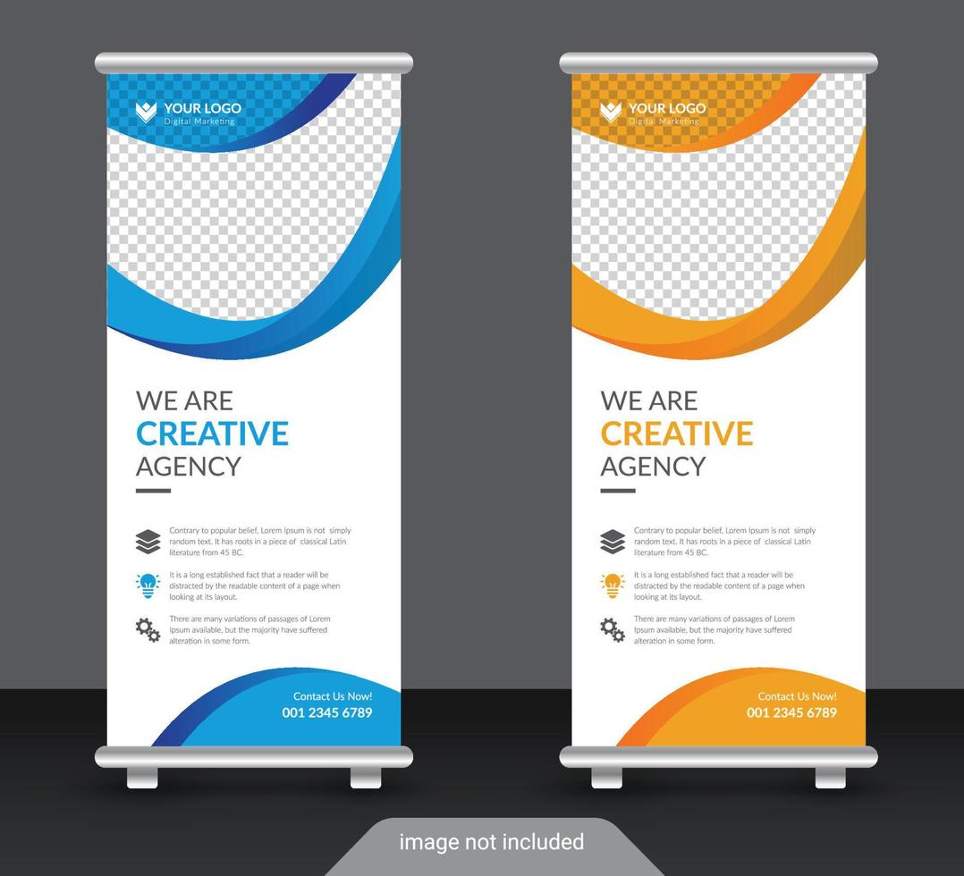 Creative corporate and business roll up banner design template vector