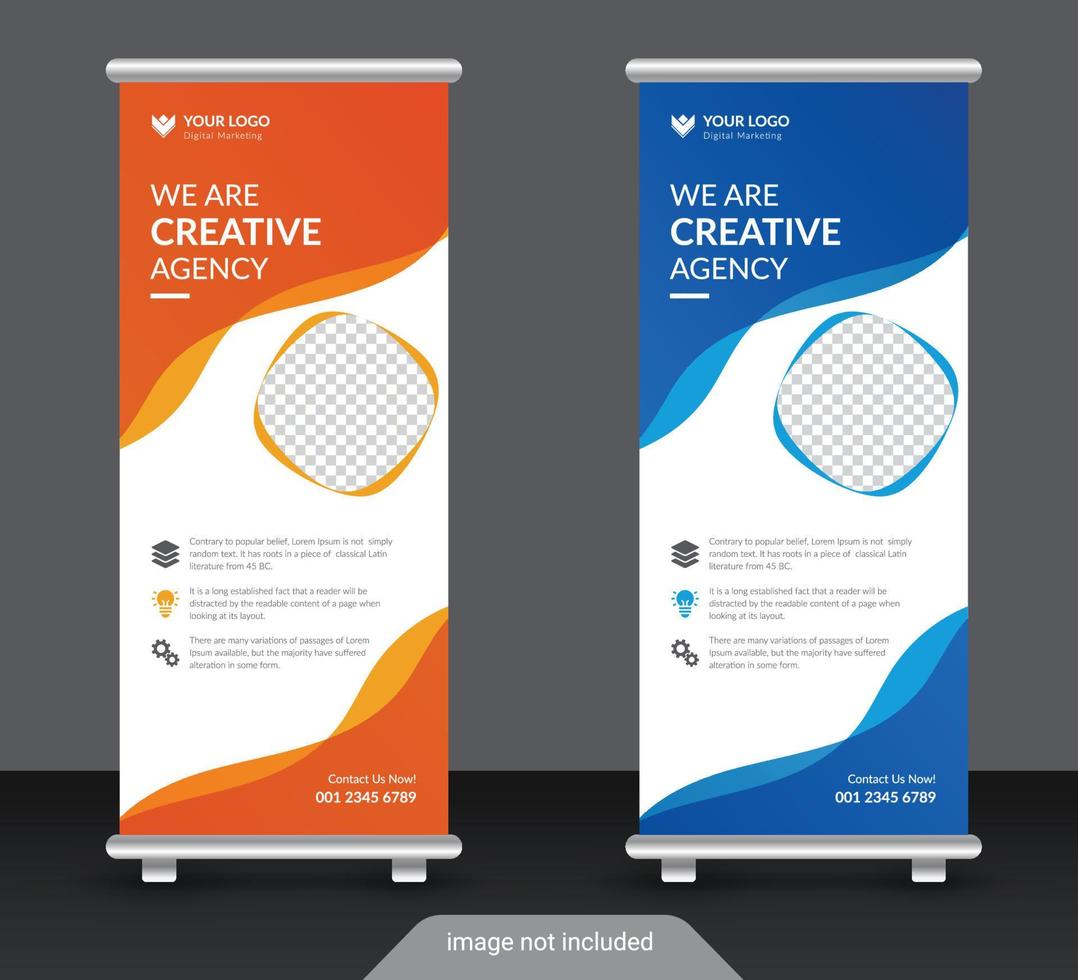 Creative corporate and business roll up banner design template vector