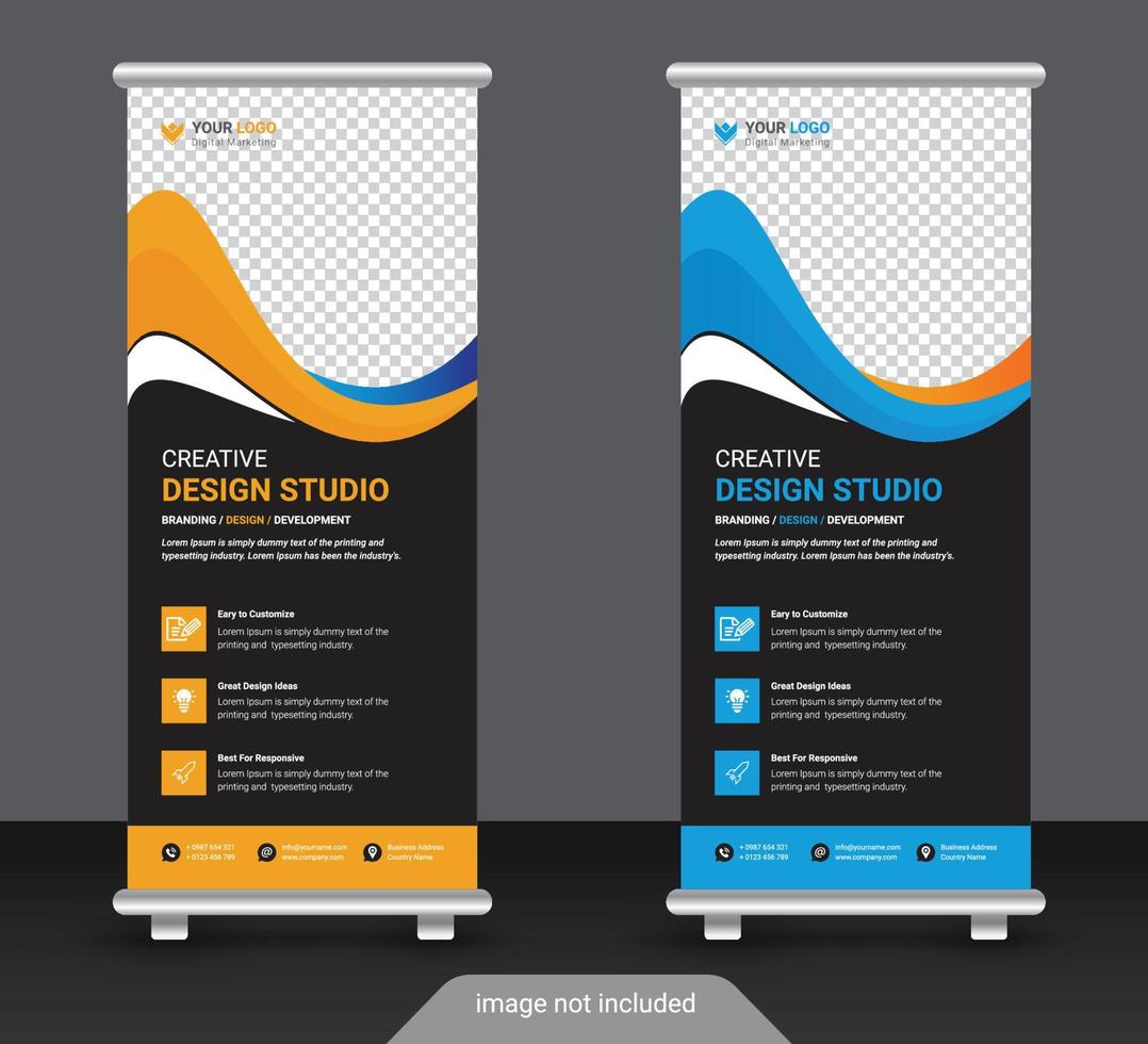Creative corporate and business roll up banner design template vector