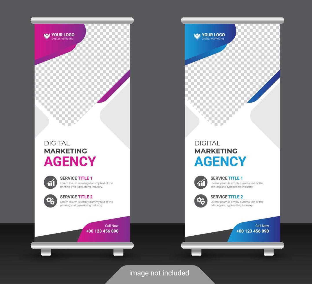 Creative corporate and business roll up banner design template vector