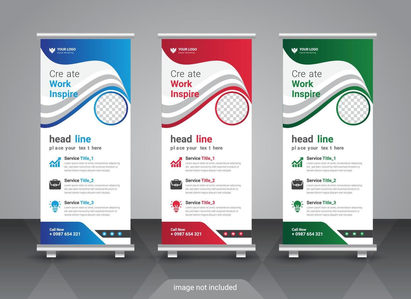 Creative corporate and business roll up banner design template vector