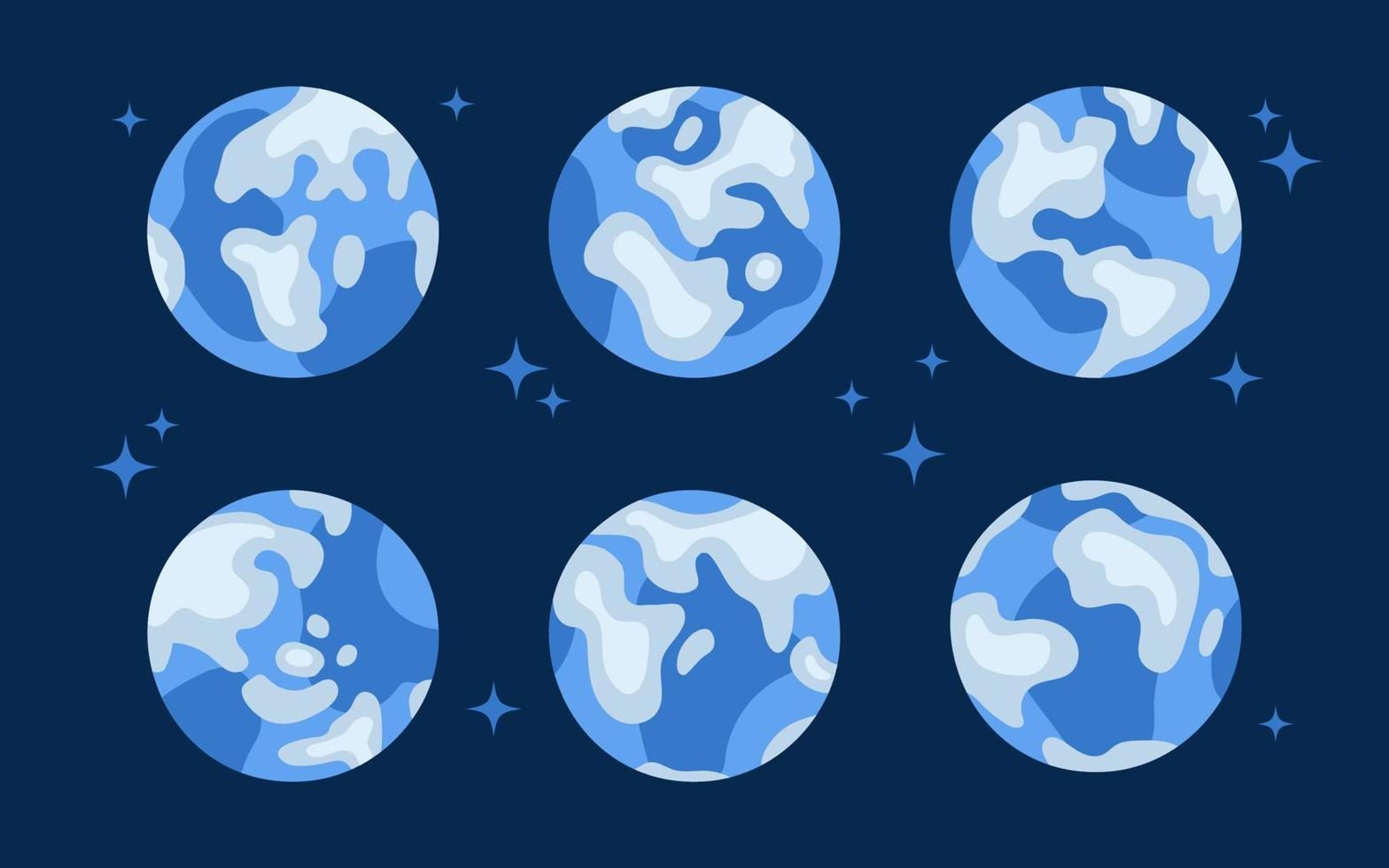 Set of globes in various positions vector