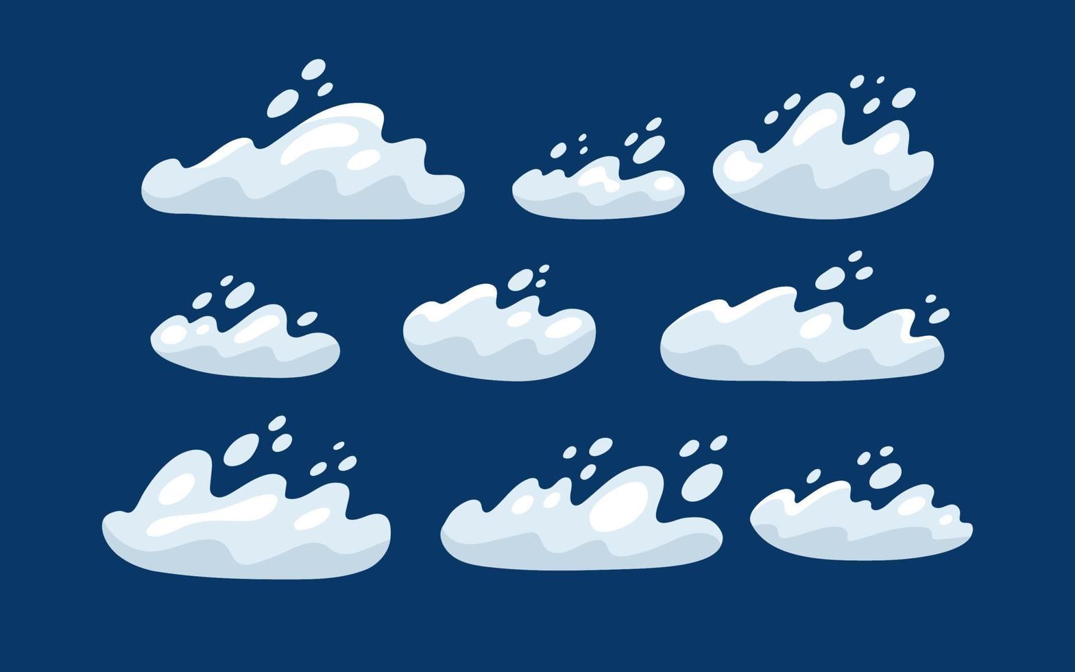 Set of various fluffy clouds vector