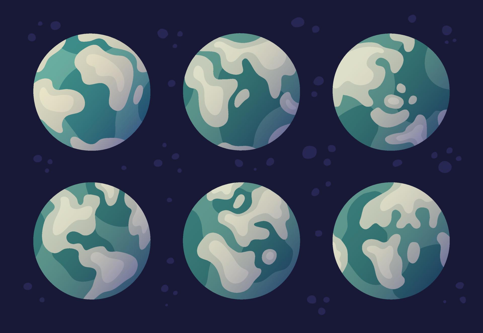 Set of globes in various positions 11561459 Vector Art at Vecteezy