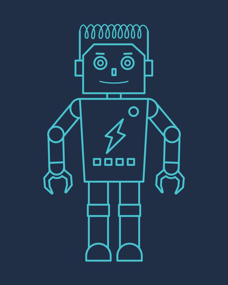 Robot line art vector