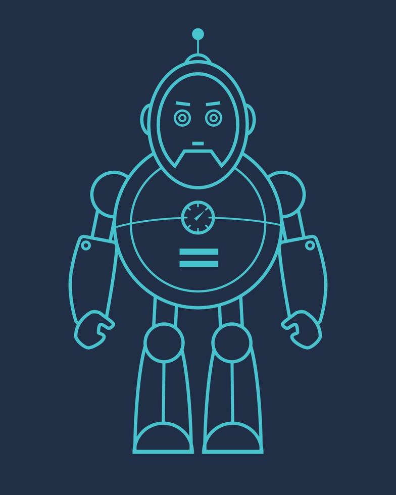 Blue Line Robot vector