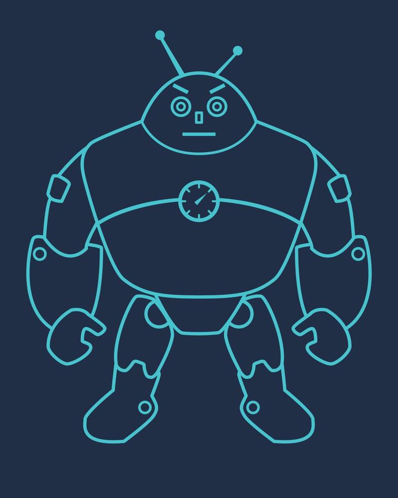 Outline Robot illustration vector