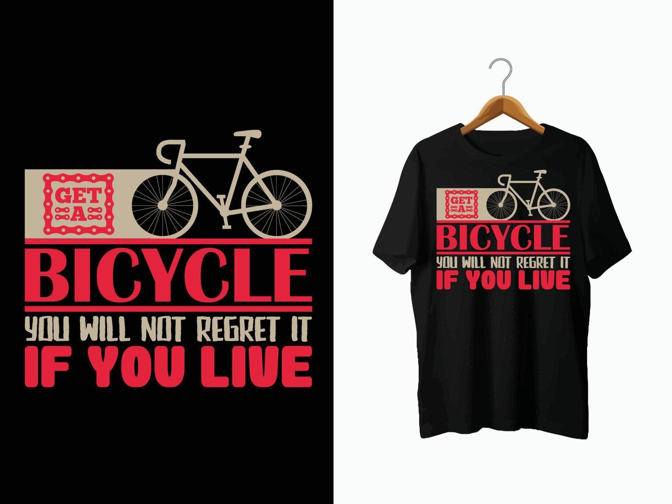 Bicycle T-Shirt Design vector