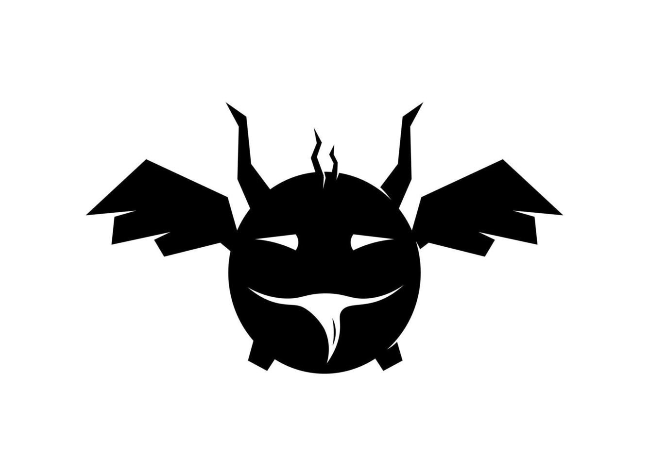 mini ilustración de demonio. se puede utilizar como logotipo o símbolo de un personaje vector