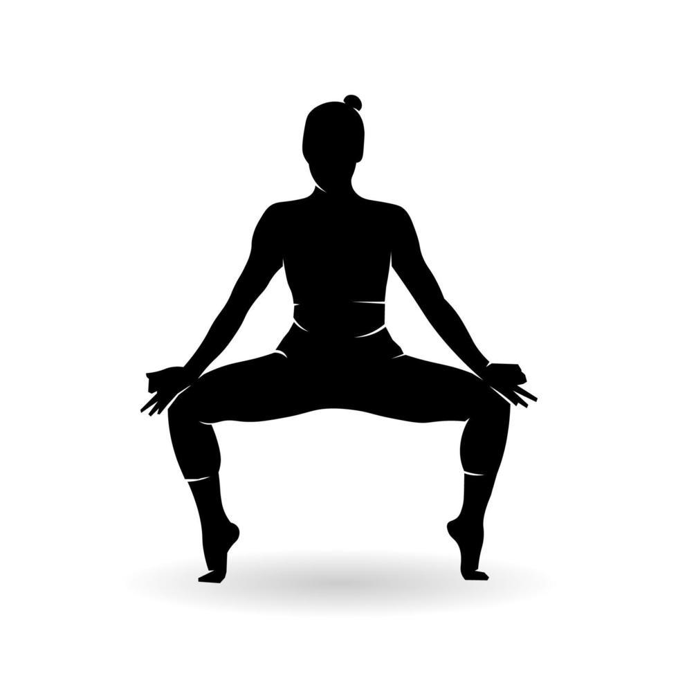 yoga poses silhouette. a movement to relax vector