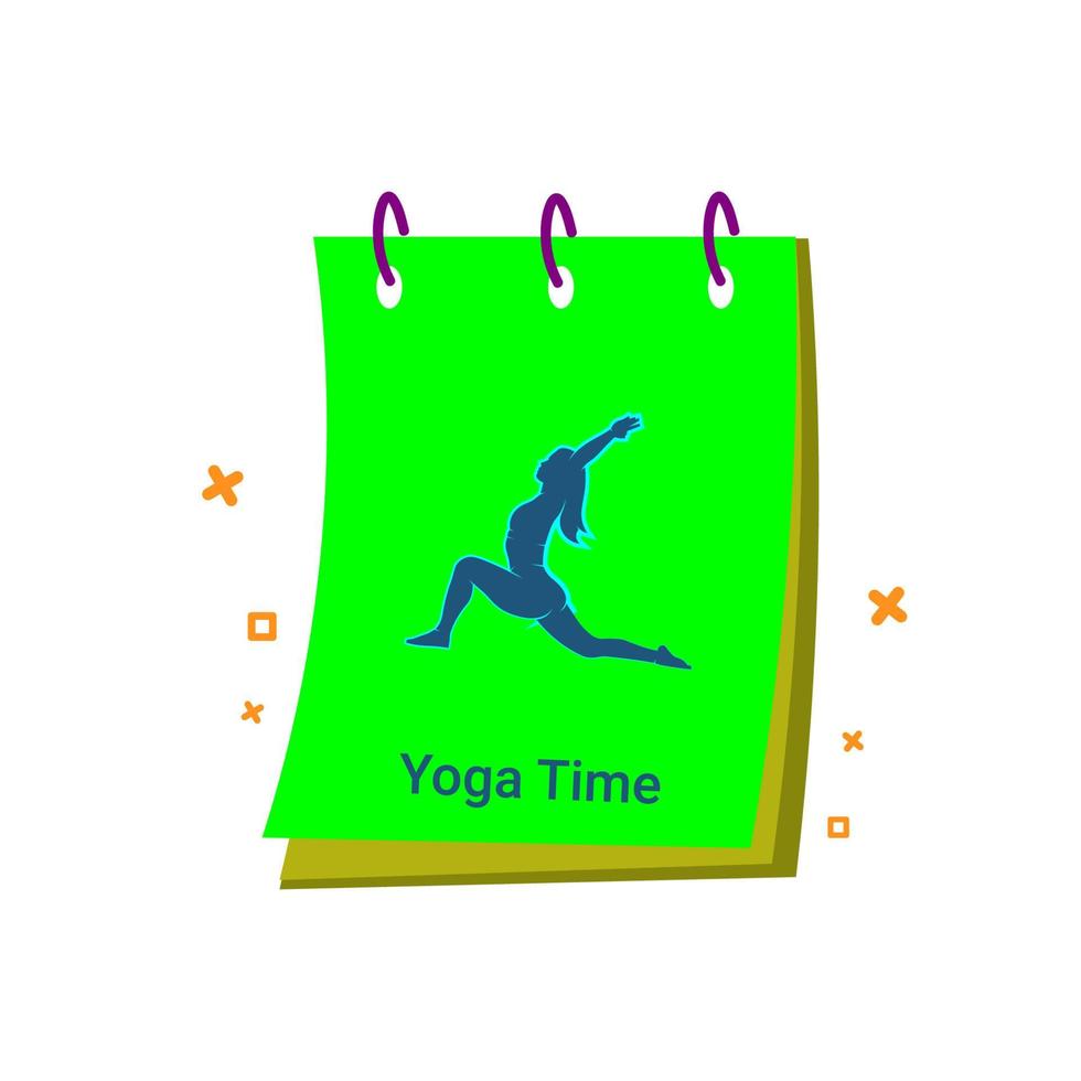 yoga time. illustration of a calendar or schedule for carrying out a yoga routine vector