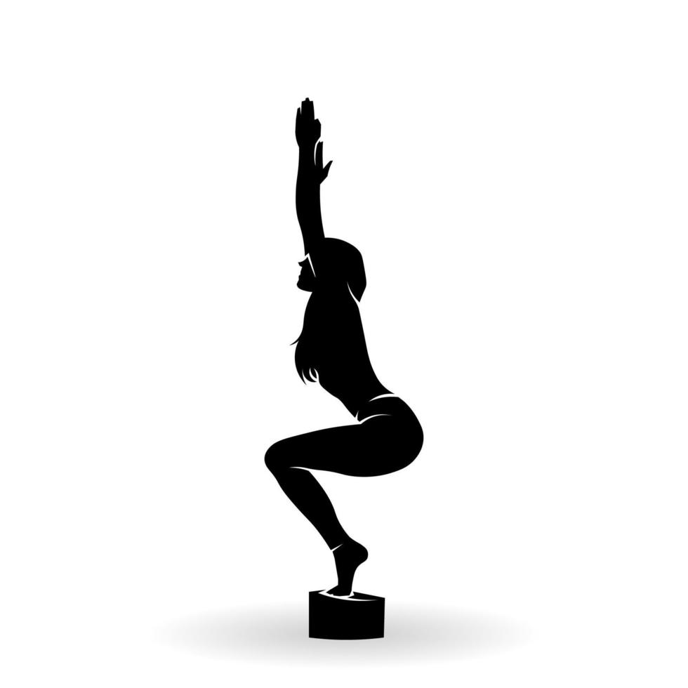 silhouette yoga pose. a movement to relax vector