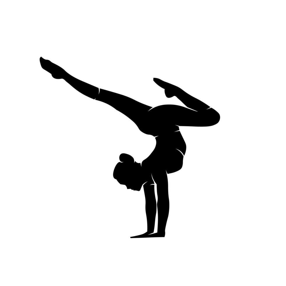 postura de yoga de silueta. un movimiento para relajarse vector