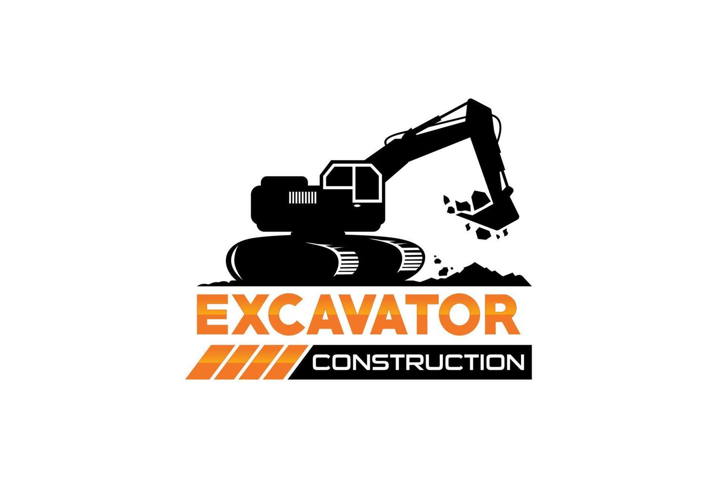 vector de plantilla de logotipo de excavadora. vector de logotipo de equipo pesado para empresa de construcción. ilustración creativa de excavadora para plantilla de logotipo.