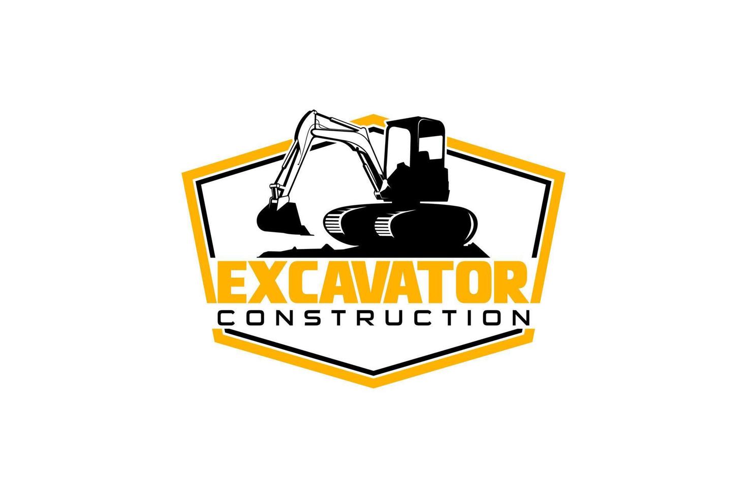 Excavator logo template vector. Heavy equipment logo vector for construction company. Creative excavator illustration for logo template.