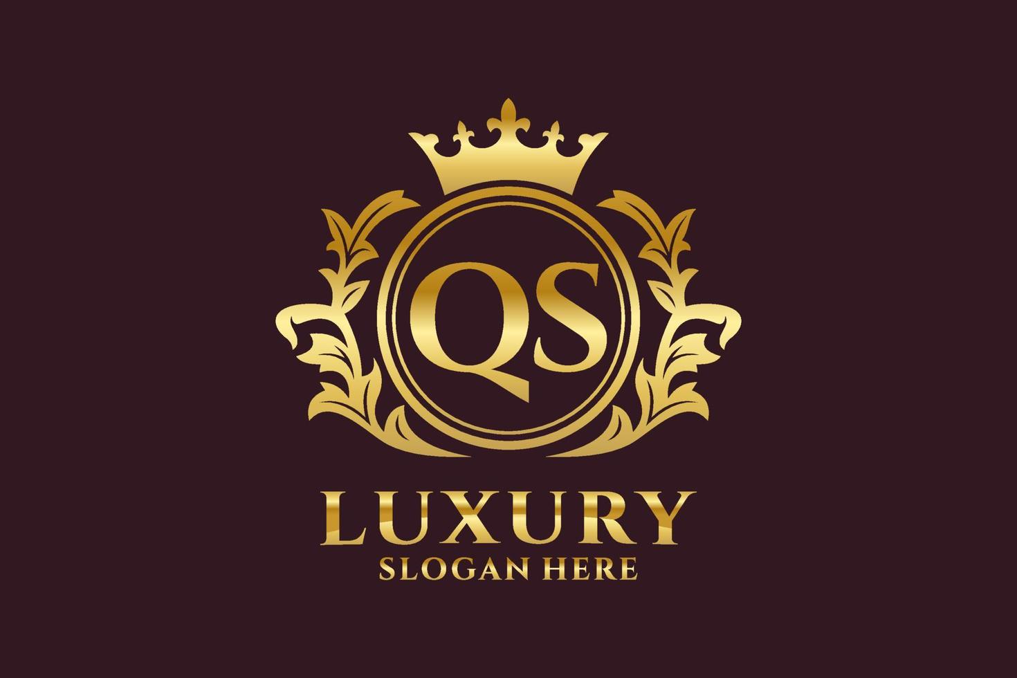 Initial QS Letter Royal Luxury Logo template in vector art for luxurious branding projects and other vector illustration.