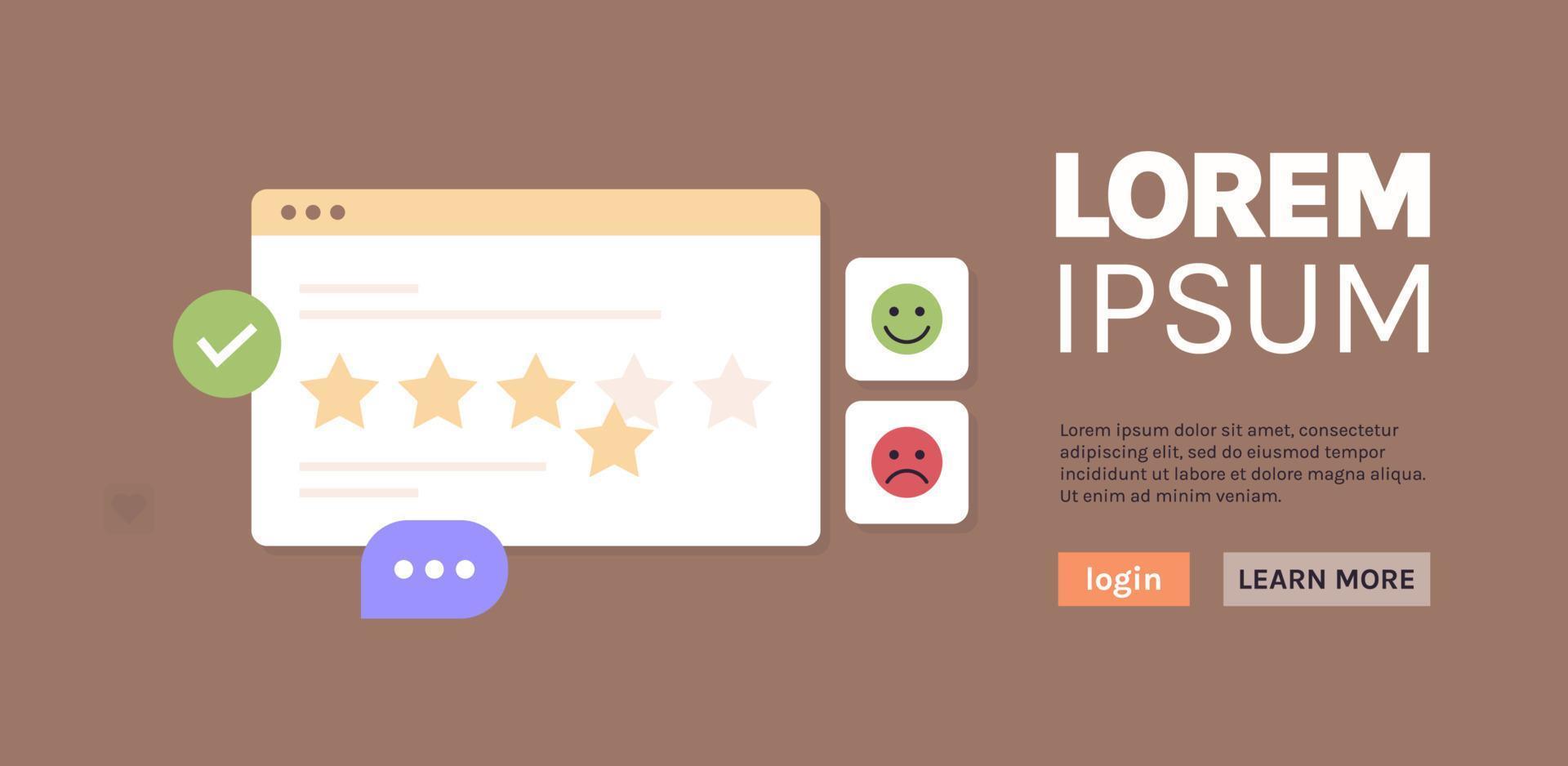 Five star feedback and clients choosing satisfaction rating, leaving positive review, customer service, experience concept flat vector illustration.