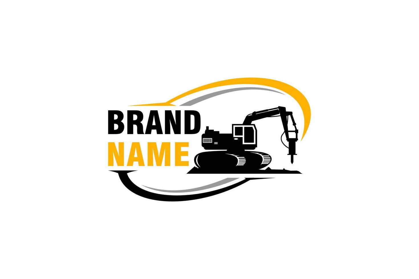 Excavator logo template vector. Heavy equipment logo vector for construction company. Creative excavator illustration for logo template.