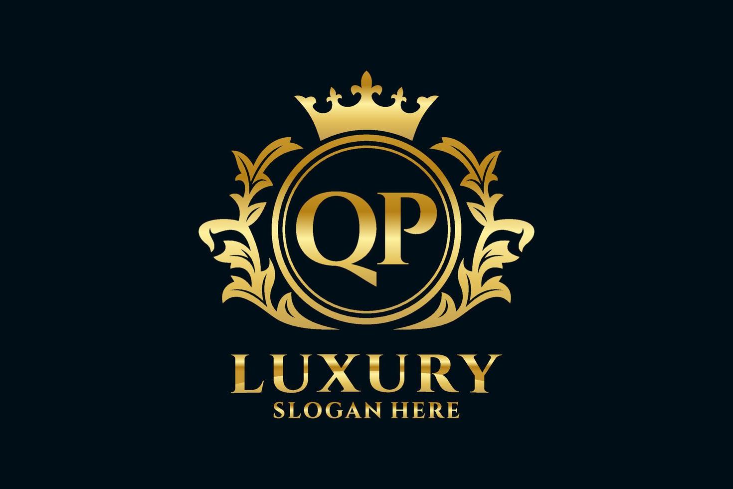 Initial QP Letter Royal Luxury Logo template in vector art for luxurious branding projects and other vector illustration.