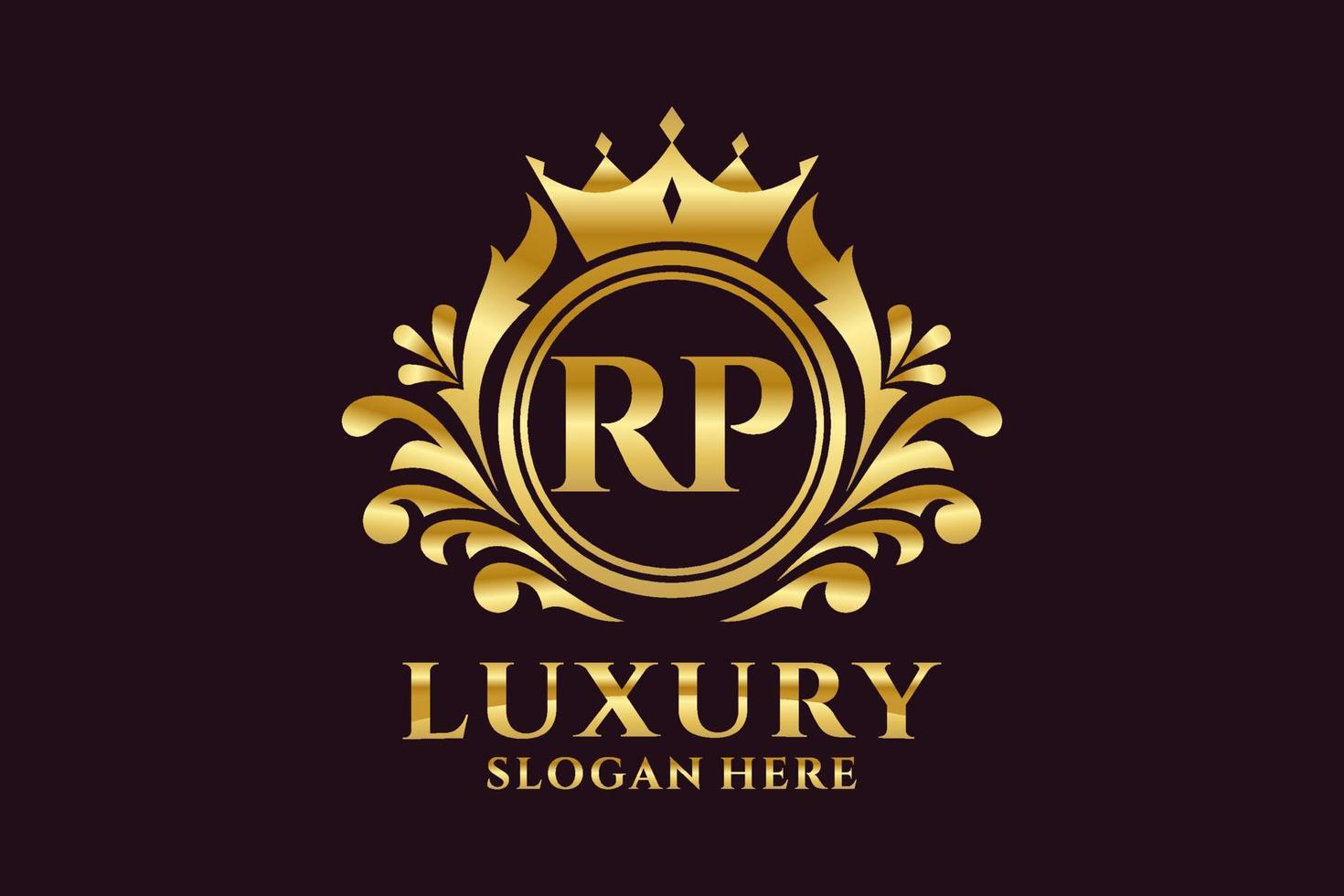 Initial RP Letter Royal Luxury Logo template in vector art for luxurious branding projects and other vector illustration.