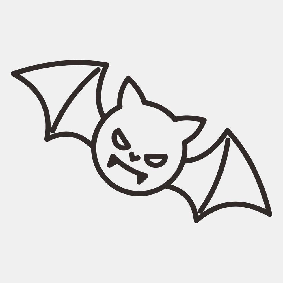 Icon bat.Icon in line style. Suitable for prints, poster, flyers, party decoration, greeting card, etc. vector