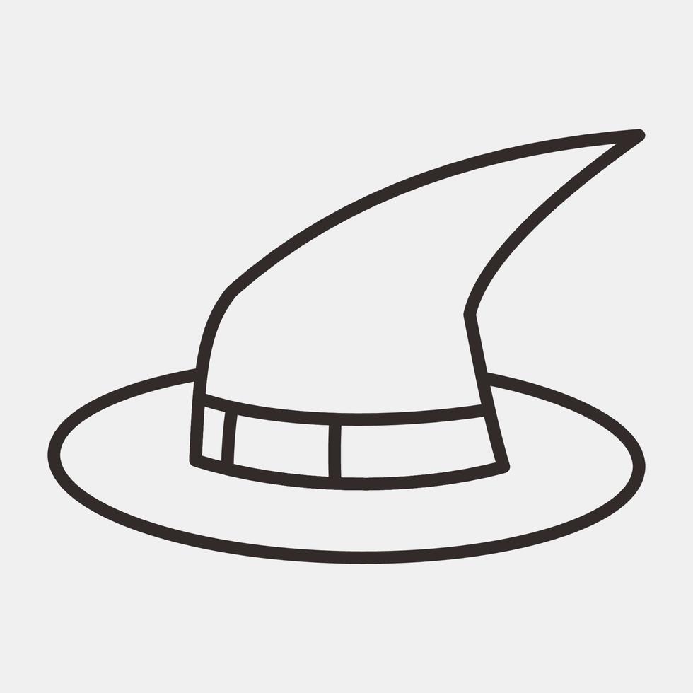 Icon witch hat.Icon in line style. Suitable for prints, poster, flyers, party decoration, greeting card, etc. vector