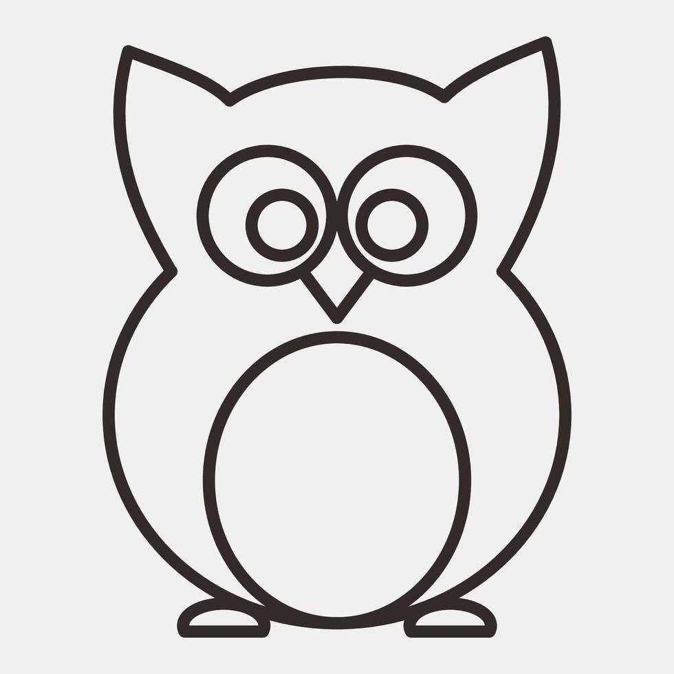 icono owl.icon en estilo de línea. adecuado para impresiones, afiches, volantes, decoración de fiestas, tarjetas de felicitación, etc. vector