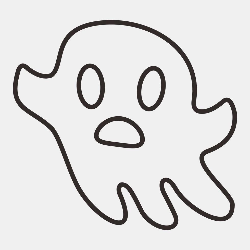 Icon ghost.Icon in line style. Suitable for prints, poster, flyers, party decoration, greeting card, etc. vector