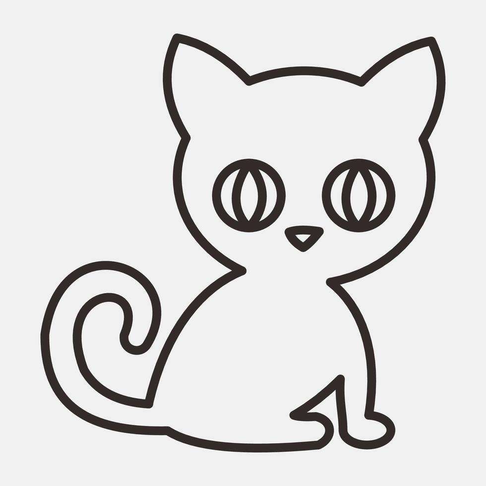 Icon cat.Icon in line style. Suitable for prints, poster, flyers, party decoration, greeting card, etc. vector