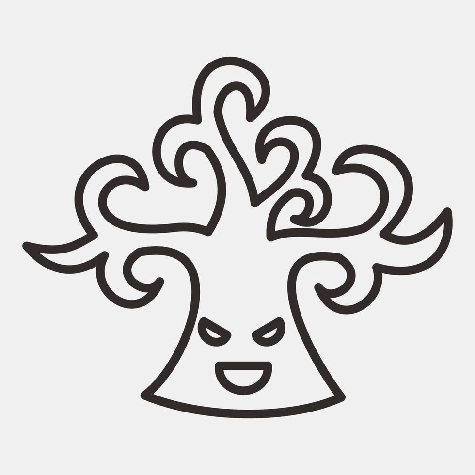 Icon tree.Icon in line style. Suitable for prints, poster, flyers, party decoration, greeting card, etc. vector