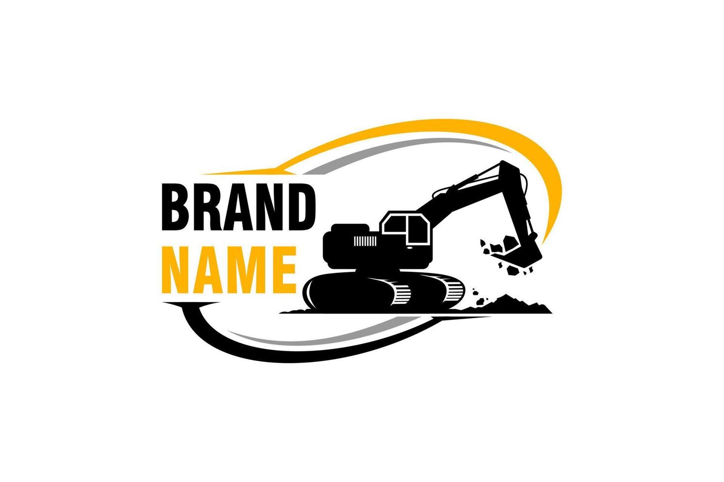 Excavator logo template vector. Heavy equipment logo vector for construction company. Creative excavator illustration for logo template.