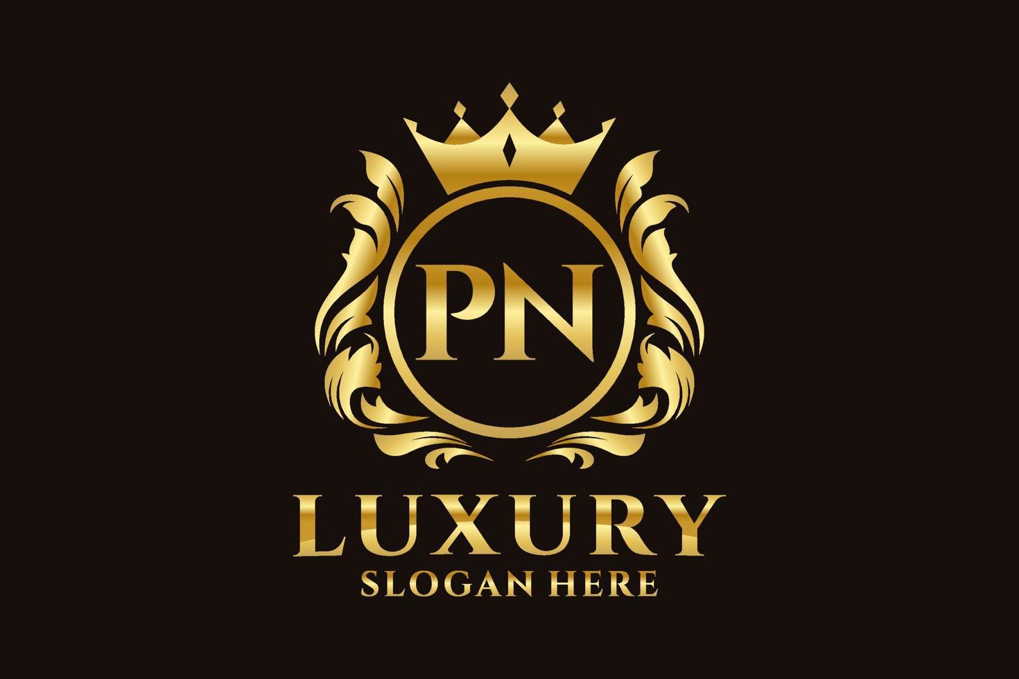 Initial PN Letter Royal Luxury Logo template in vector art for luxurious branding projects and other vector illustration.