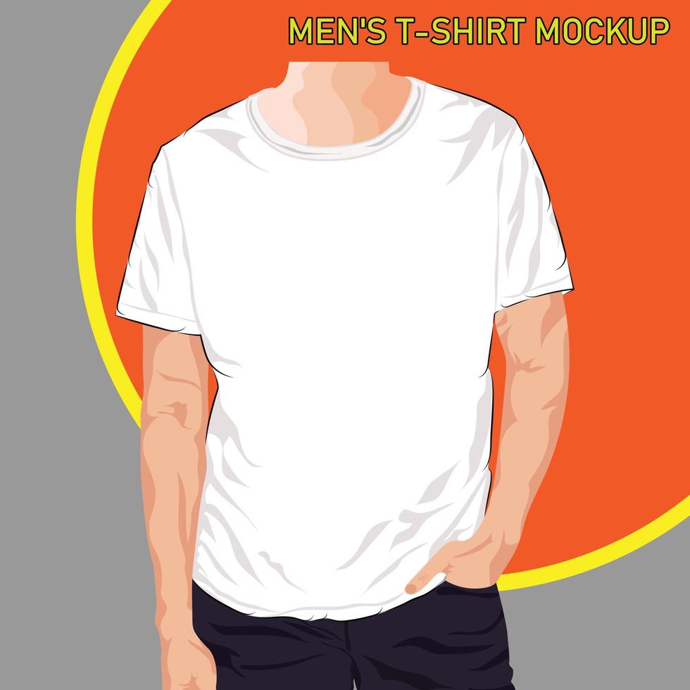 maqueta de camiseta de hombre, illastration pro vector