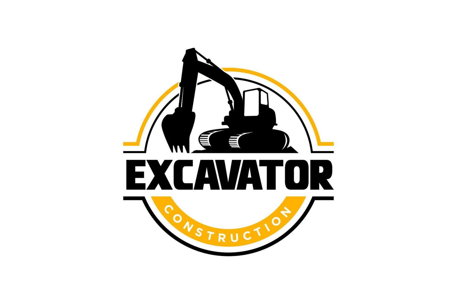 vector de plantilla de logotipo de excavadora. vector de logotipo de equipo pesado para empresa de construcción. ilustración creativa de excavadora para plantilla de logotipo.