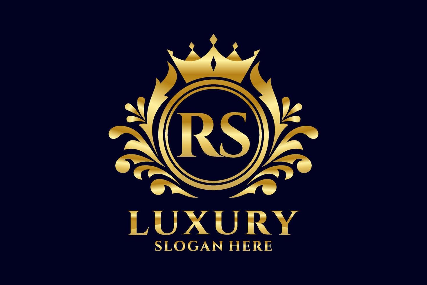 Initial RS Letter Royal Luxury Logo template in vector art for luxurious branding projects and other vector illustration.