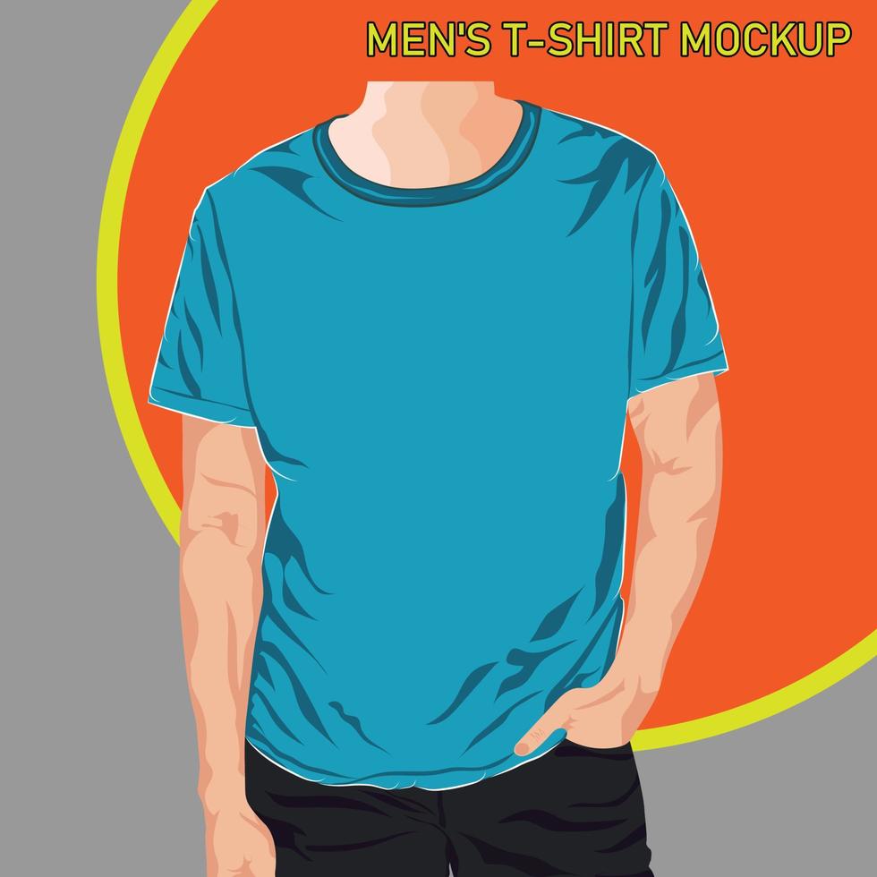 Men's T-Shirt Mockup, Illastration Pro Vector