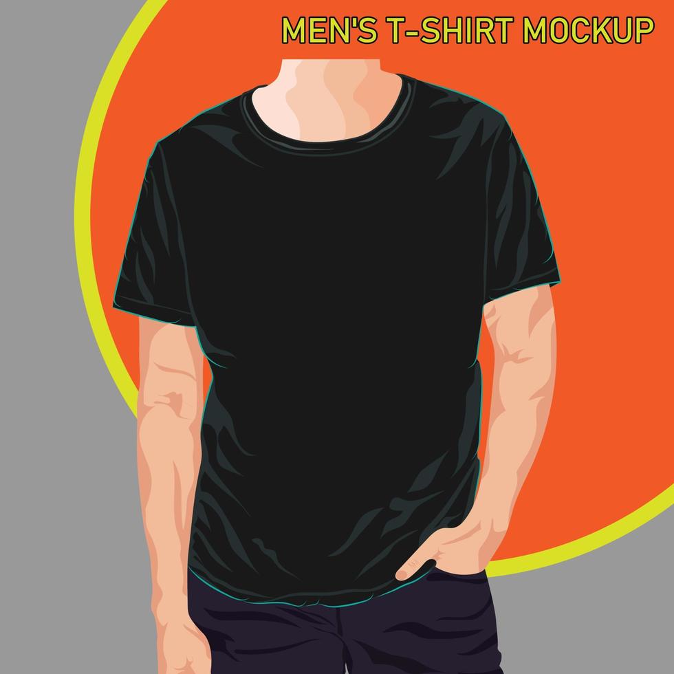 maqueta de camiseta de hombre, illastration pro vector