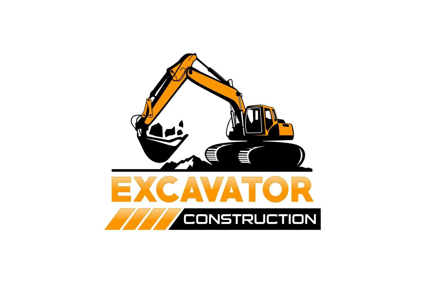 vector de plantilla de logotipo de excavadora. vector de logotipo de equipo pesado para empresa de construcción. ilustración creativa de excavadora para plantilla de logotipo.